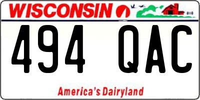 WI license plate 494QAC