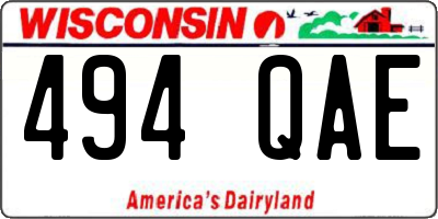 WI license plate 494QAE