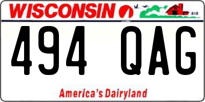 WI license plate 494QAG