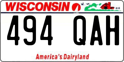 WI license plate 494QAH