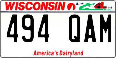 WI license plate 494QAM