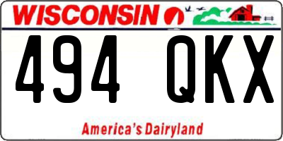 WI license plate 494QKX