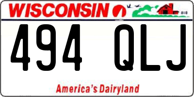 WI license plate 494QLJ