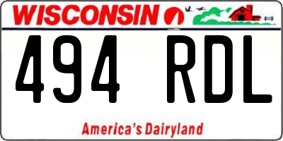 WI license plate 494RDL
