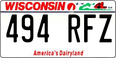WI license plate 494RFZ