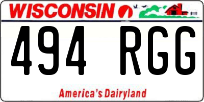 WI license plate 494RGG