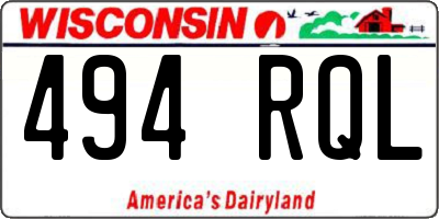 WI license plate 494RQL