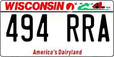 WI license plate 494RRA