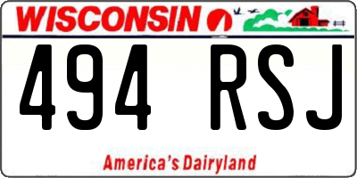 WI license plate 494RSJ