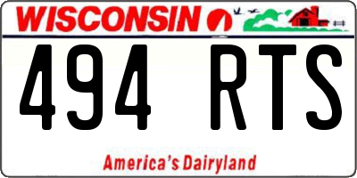 WI license plate 494RTS