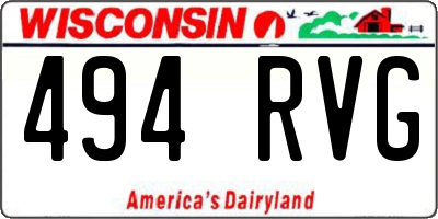 WI license plate 494RVG