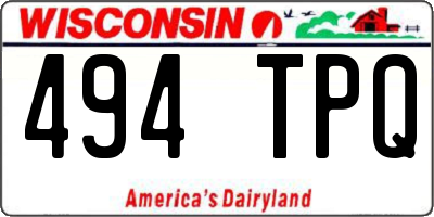 WI license plate 494TPQ