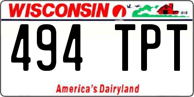 WI license plate 494TPT