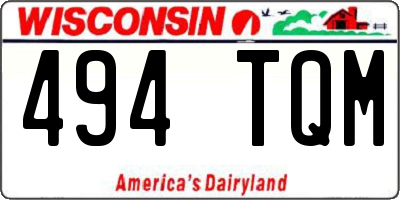 WI license plate 494TQM