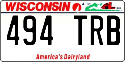 WI license plate 494TRB