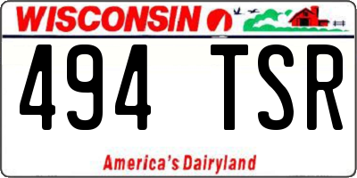 WI license plate 494TSR