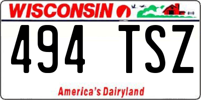 WI license plate 494TSZ