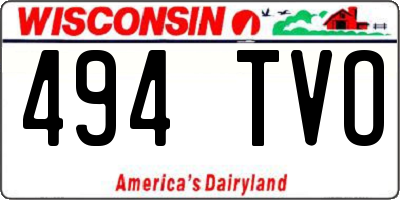 WI license plate 494TVO