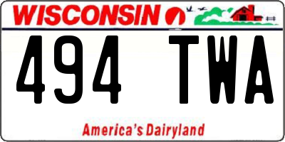 WI license plate 494TWA