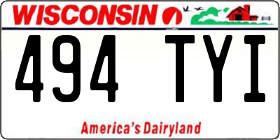 WI license plate 494TYI