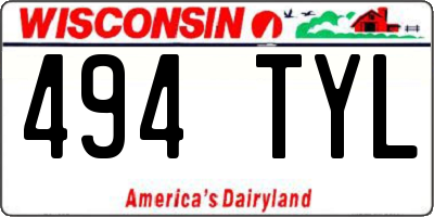 WI license plate 494TYL