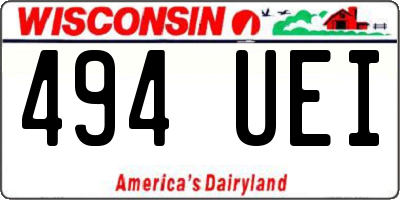 WI license plate 494UEI