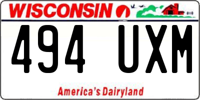 WI license plate 494UXM