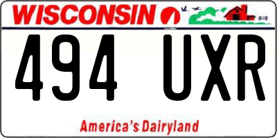 WI license plate 494UXR