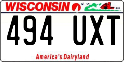 WI license plate 494UXT