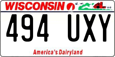 WI license plate 494UXY