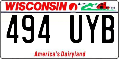WI license plate 494UYB