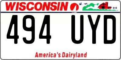 WI license plate 494UYD