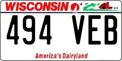 WI license plate 494VEB