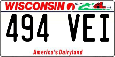 WI license plate 494VEI