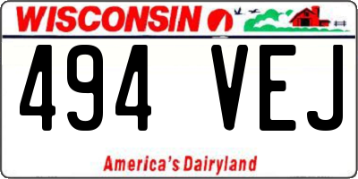 WI license plate 494VEJ