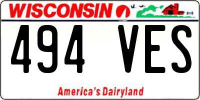 WI license plate 494VES