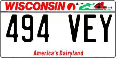 WI license plate 494VEY