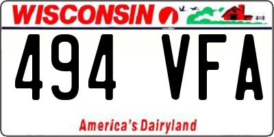 WI license plate 494VFA