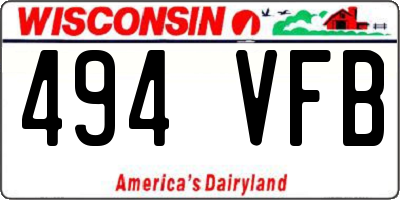 WI license plate 494VFB