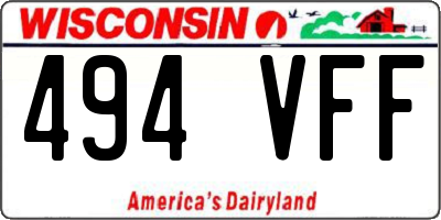 WI license plate 494VFF