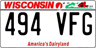 WI license plate 494VFG