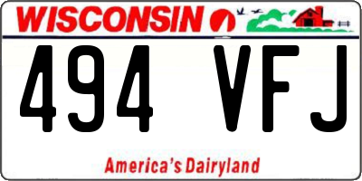 WI license plate 494VFJ