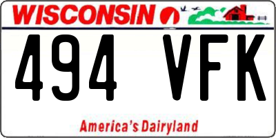 WI license plate 494VFK