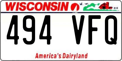 WI license plate 494VFQ