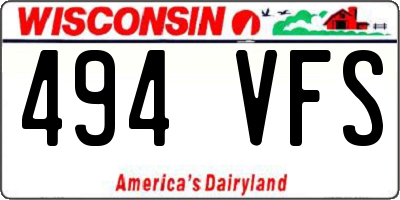 WI license plate 494VFS