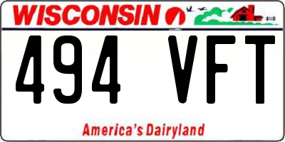 WI license plate 494VFT