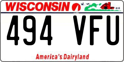 WI license plate 494VFU