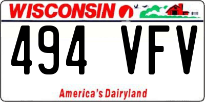 WI license plate 494VFV