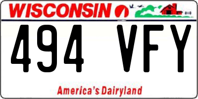 WI license plate 494VFY