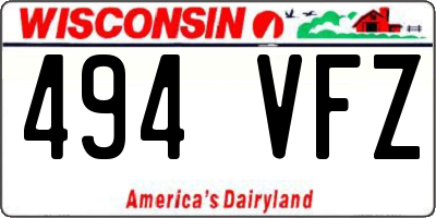 WI license plate 494VFZ